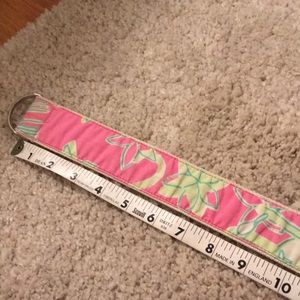Lilly Pulitzer pink and green D ring belt